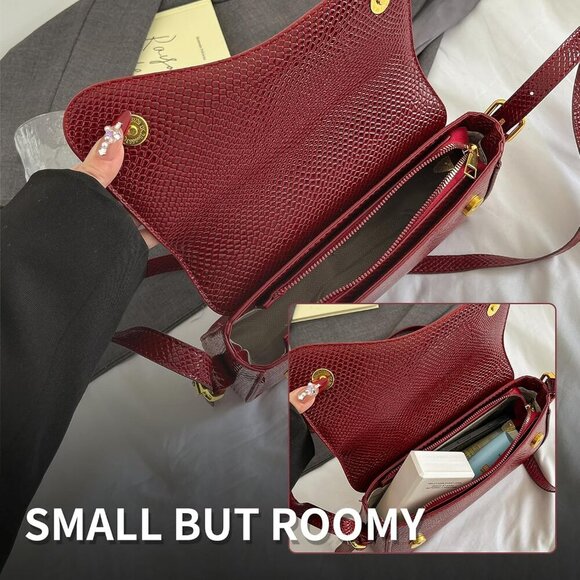 2025 Small Shoulder Bag Y2K Purse for Women, Crocodile Clutch Purse Handbag Satc - Picture 3 of 7